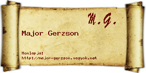 Major Gerzson névjegykártya